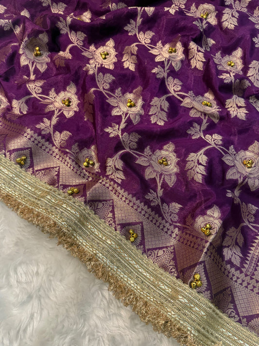 Purple Viral Ghungroo Saree – Banarasi Warm Silk | Thesareeghar