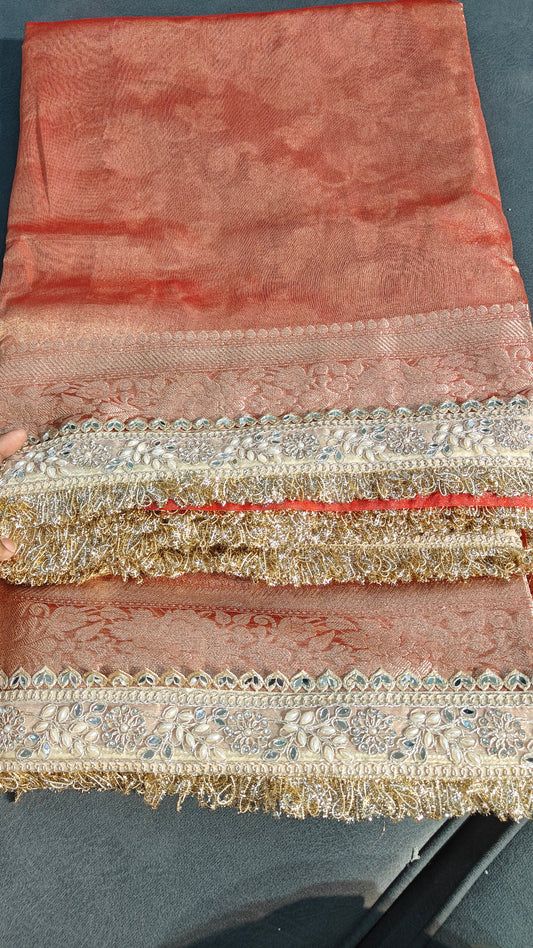Sindoor Red Soft Tissue Silk Saree