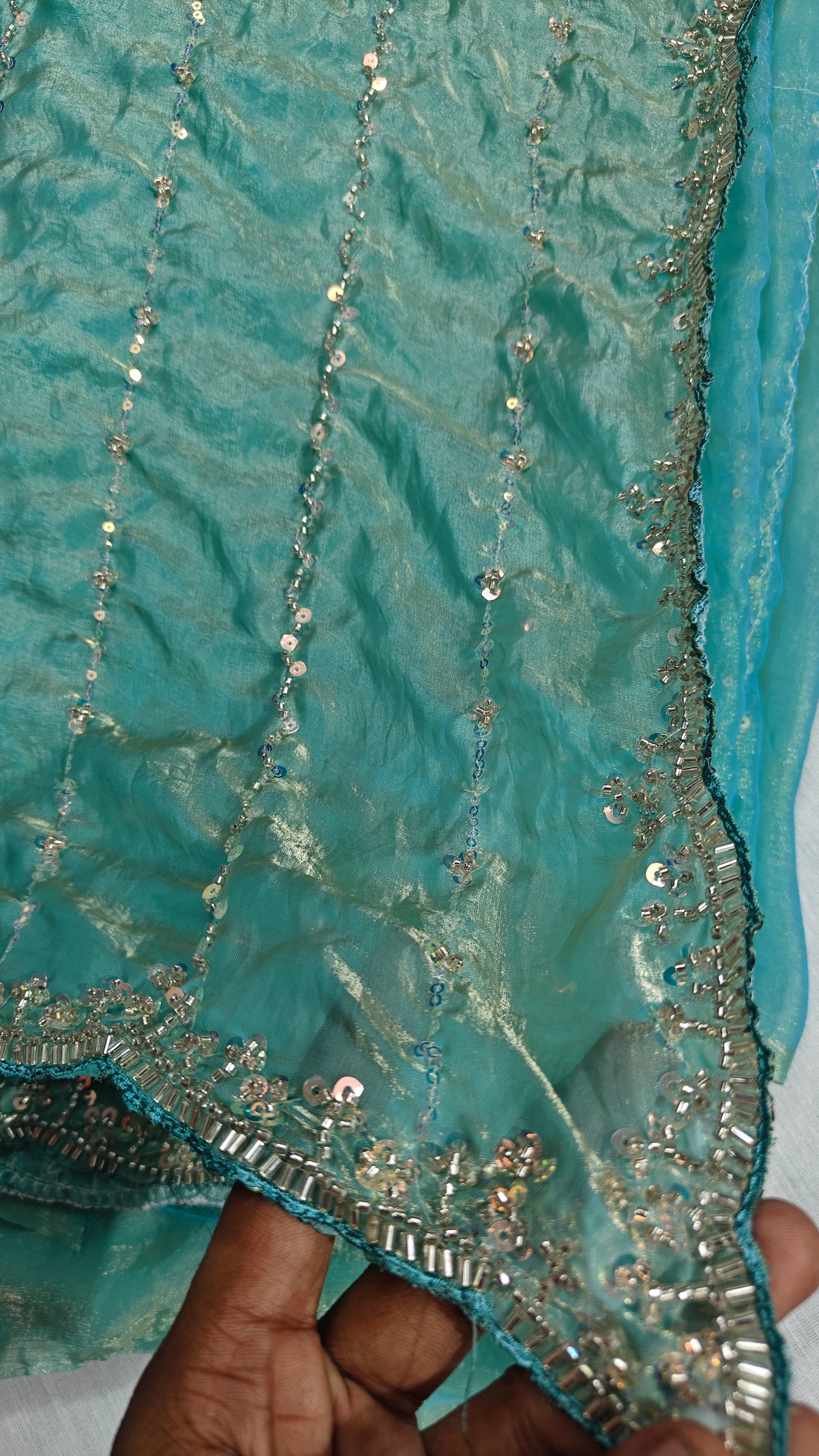 Aqua Real Soft Space Silk Saree