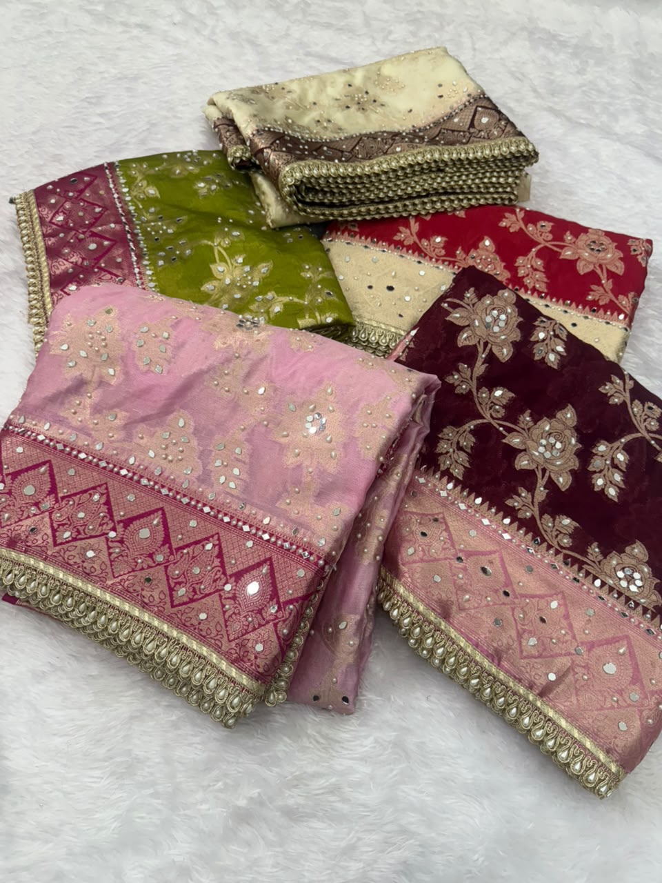 Banarasi Mirror Work saree's