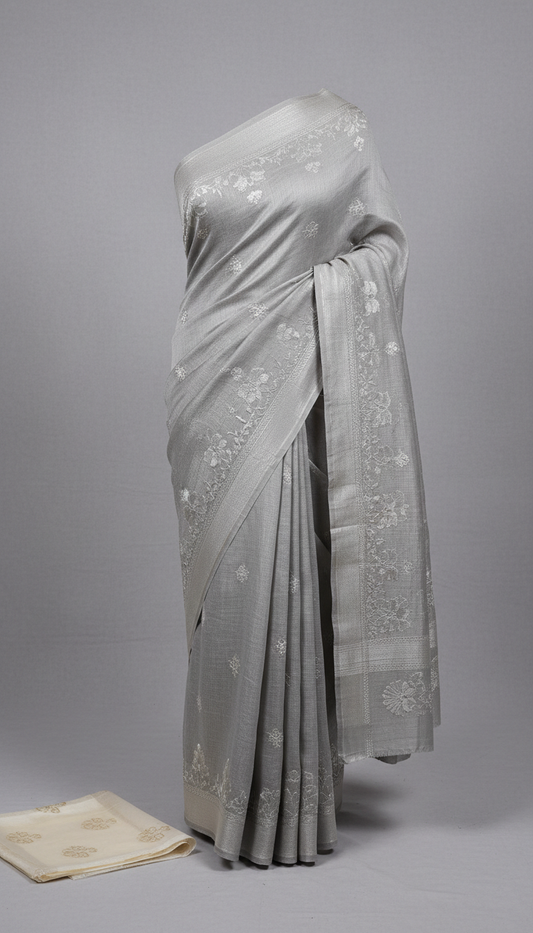 Pure Tussar Silk Minimalist Saree