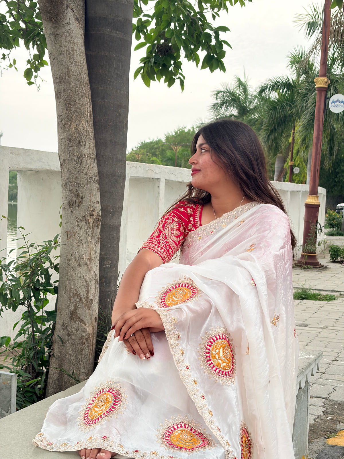 Creamy White Soft Silk Saree