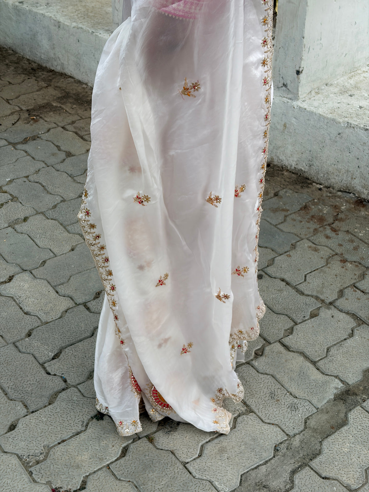 Creamy White Soft Silk Saree