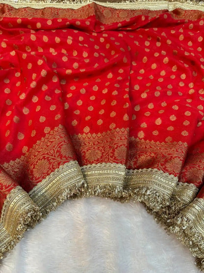 Sindoor Red Banarasi Soft Georgette Silk Saree