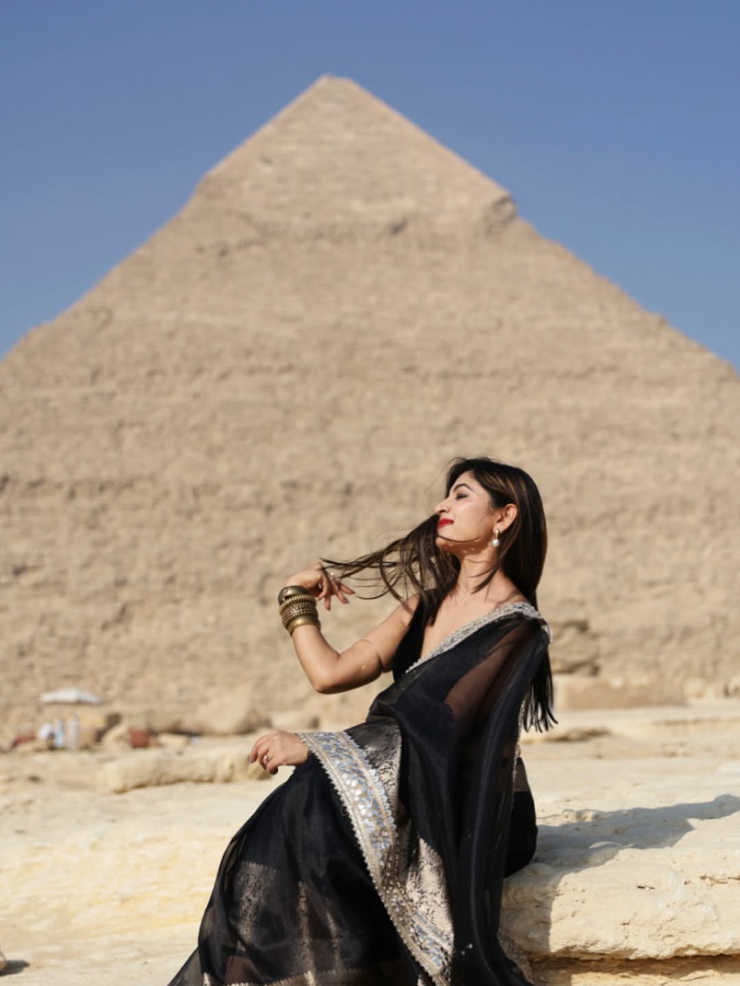 Black Banarasi Soft Glass Tissue Silk Saree