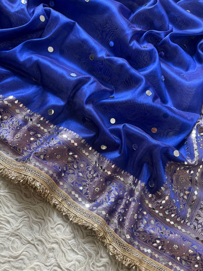 Blue Banarasi Soft Tissue Silk Saree