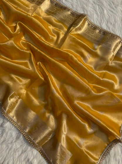 Golden Yellow Soft Tissue Silk Saree