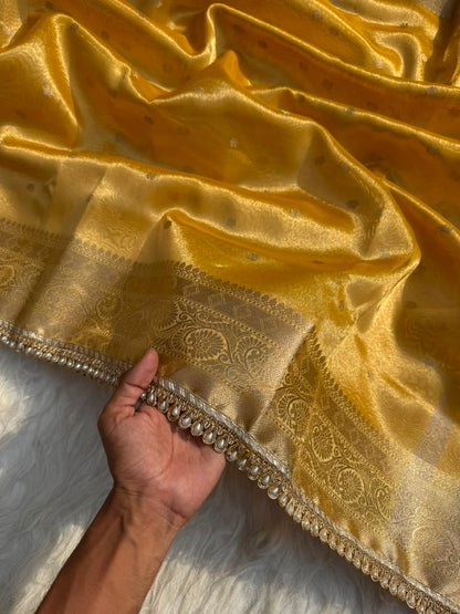Golden Yellow Soft Tissue Silk Saree