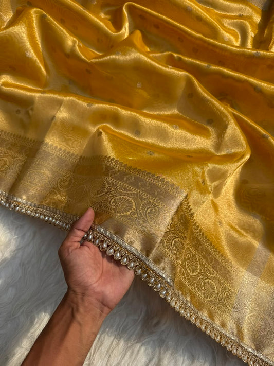 Golden Yellow Soft Tissue Silk Saree
