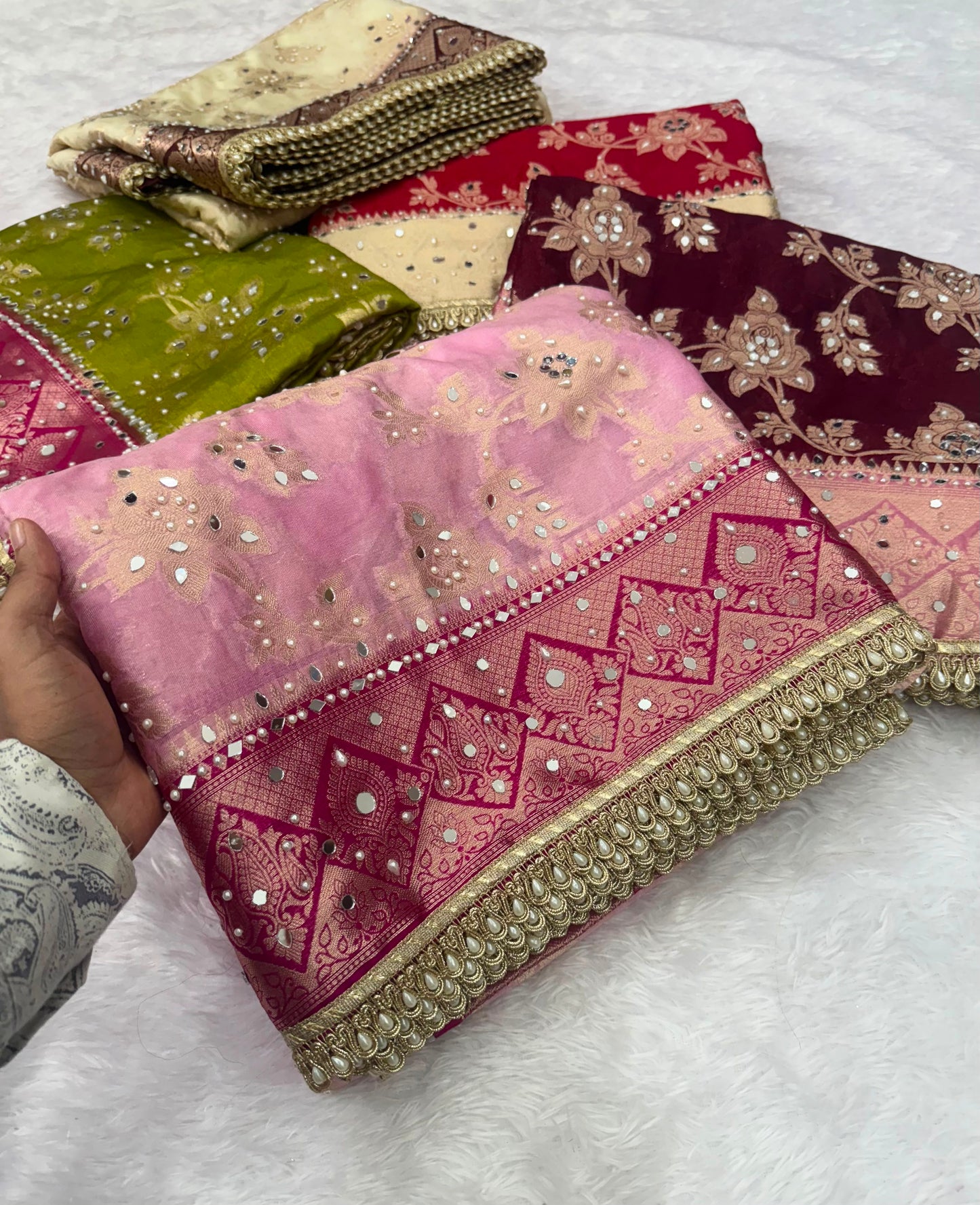Blush Pink Banarasi Warm Silk Saree