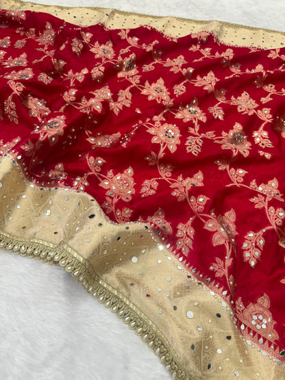 Ruby Red Banarasi Warm Silk Saree