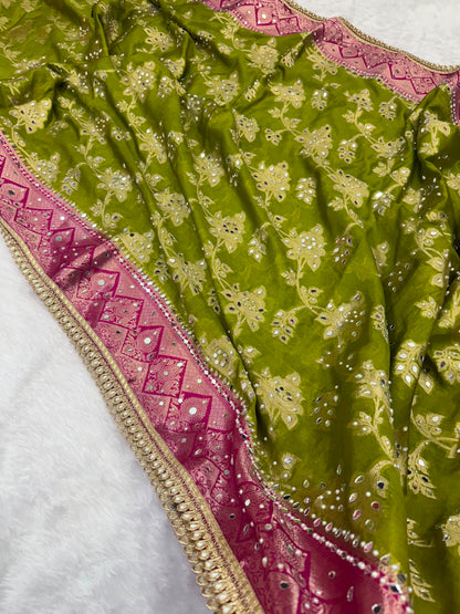 Mehendi Green Banarasi Warm Silk Saree
