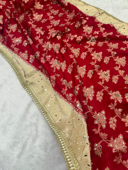 Ruby Red Banarasi Warm Silk Saree