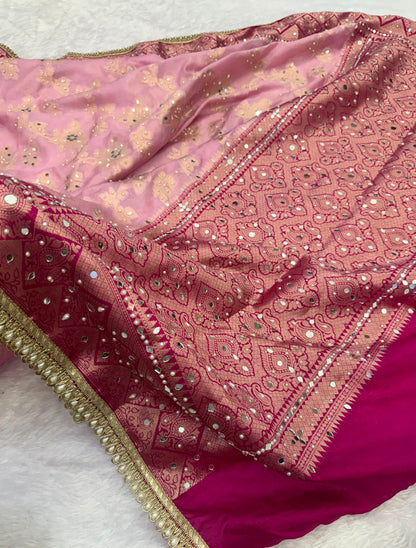 Blush Pink Banarasi Warm Silk Saree