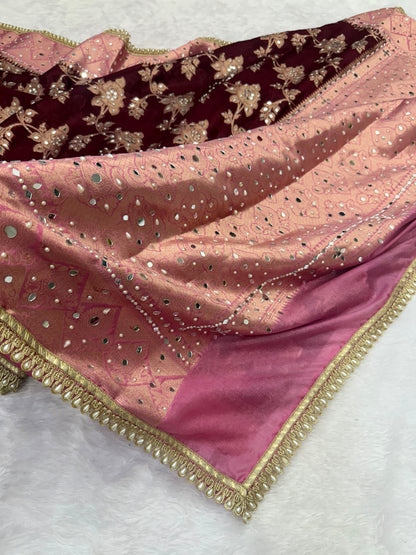 Royal Wine Banarasi Warm Silk Saree