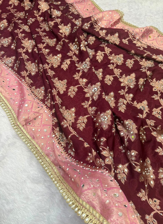 Royal Wine Banarasi Warm Silk Saree