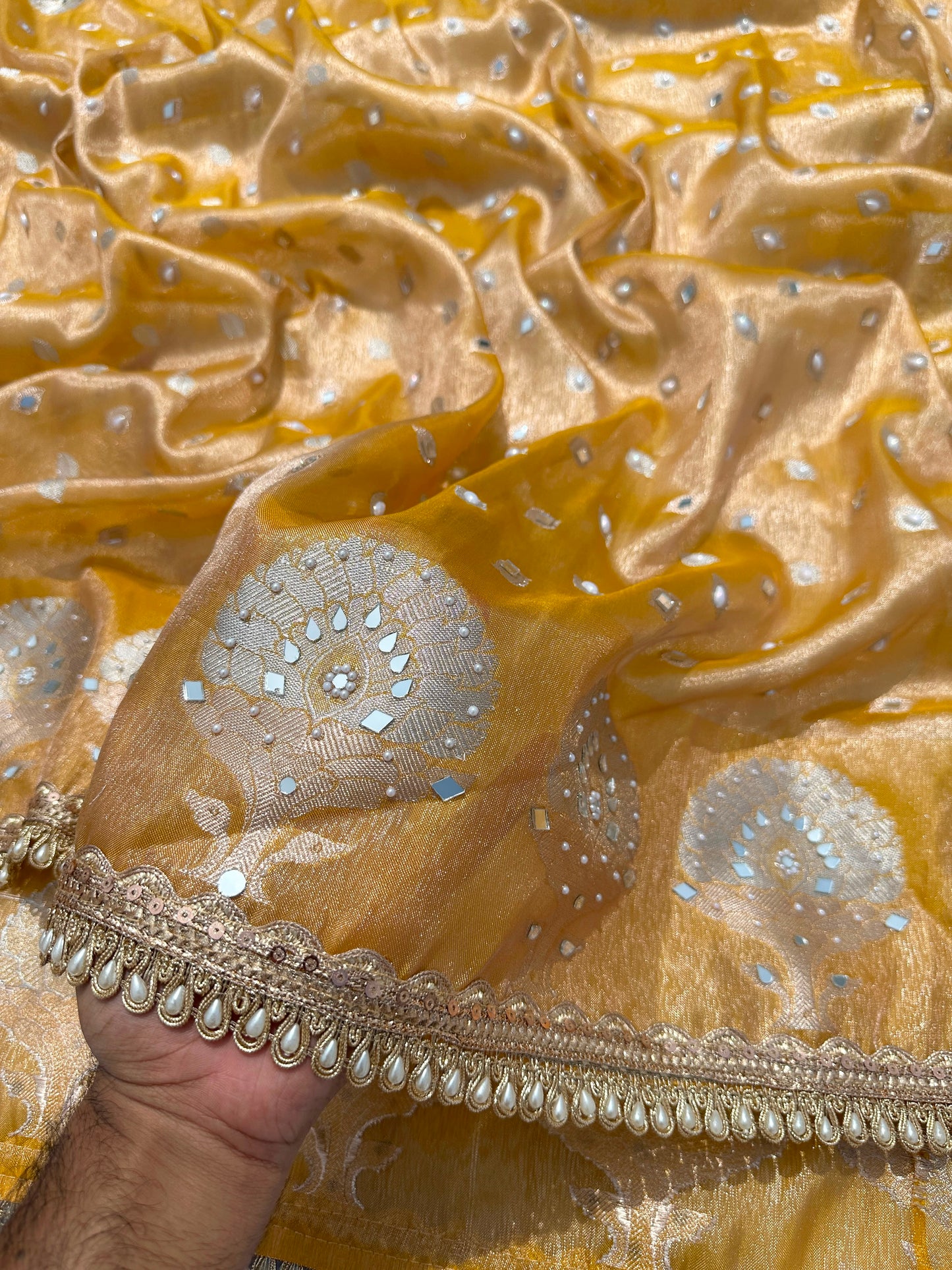 Golden Yellow Soft Tissue Silk Saree