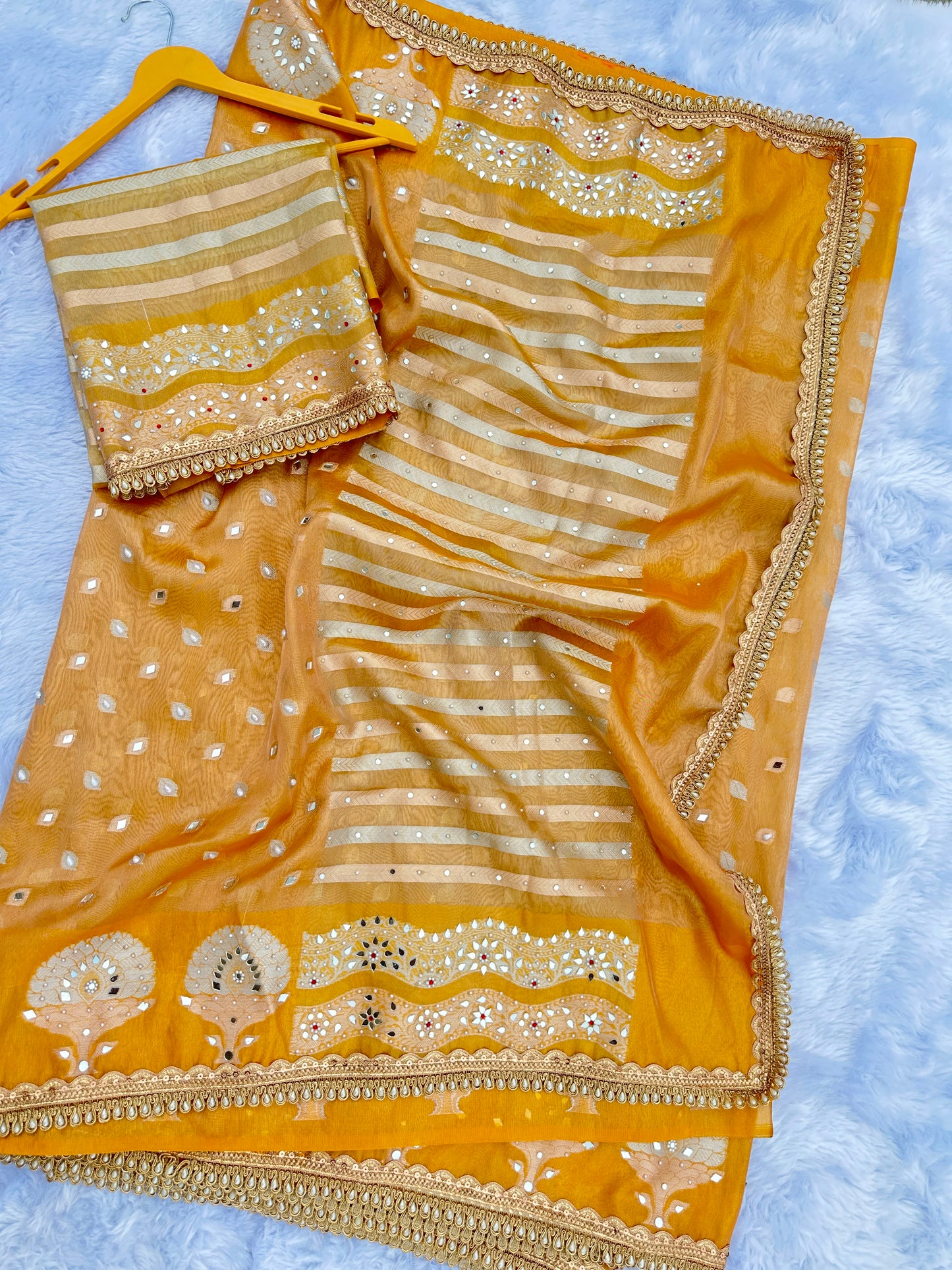 Golden Yellow Soft Tissue Silk Saree