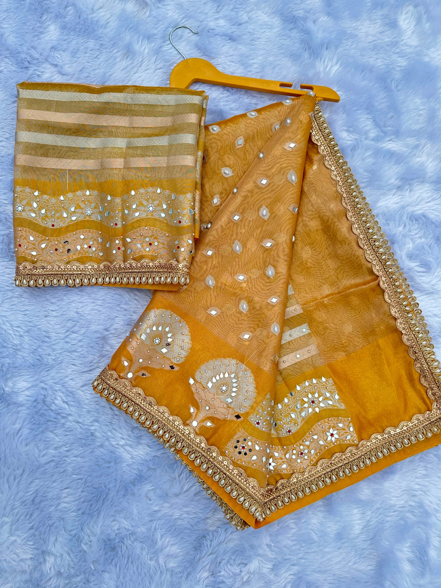 Golden Yellow Soft Tissue Silk Saree