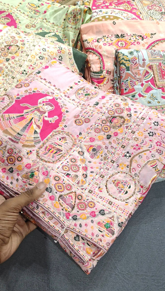 Pastel Pink Rajrang Pashmina Silk Saree