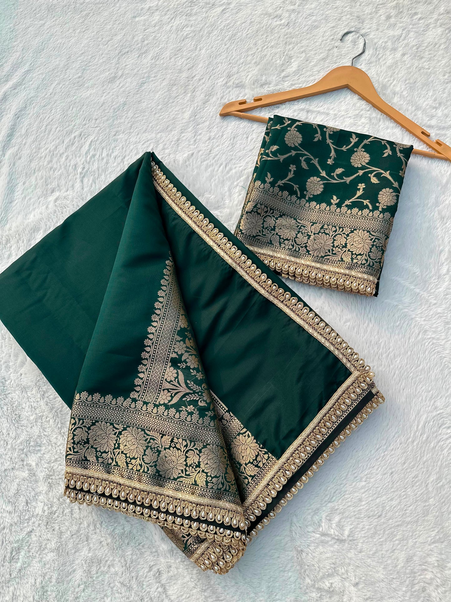 Green Banarasi Soft Silk Saree