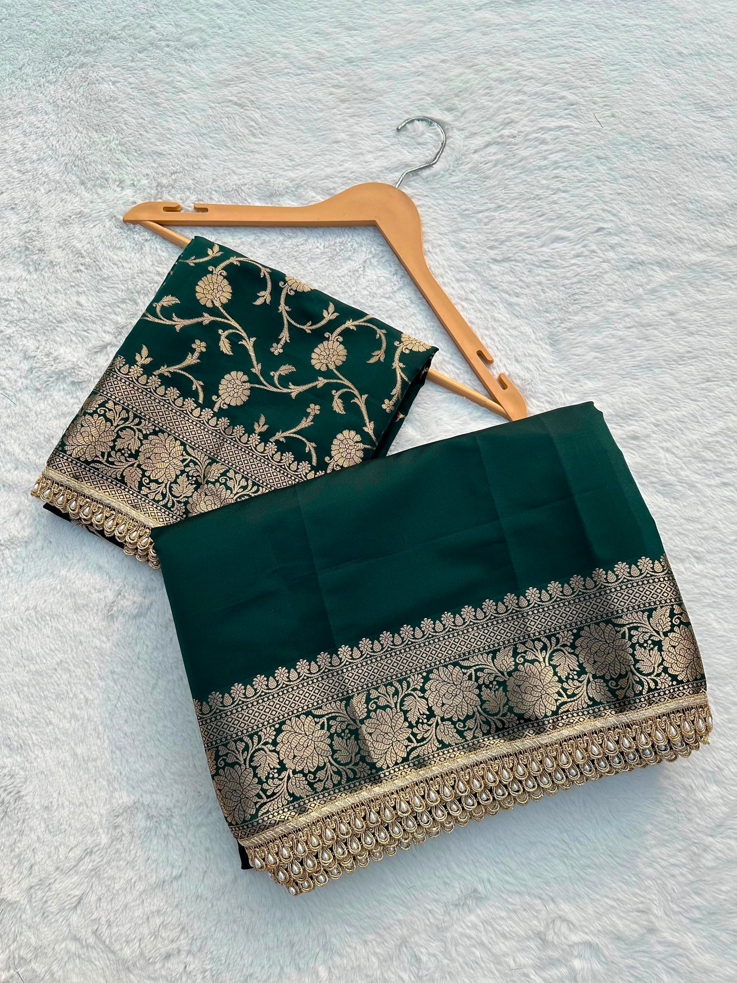 Green Banarasi Soft Silk Saree