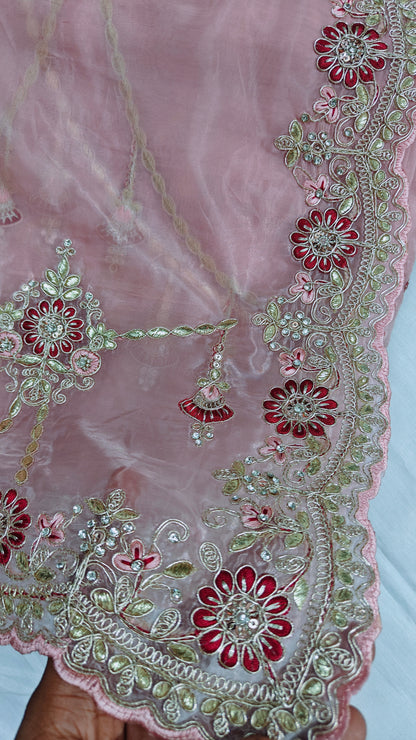 Petal Pink Gotta Patti Soft Silk Saree