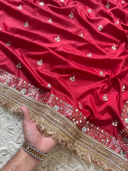 Deep Red Banarasi Warm Silk Saree