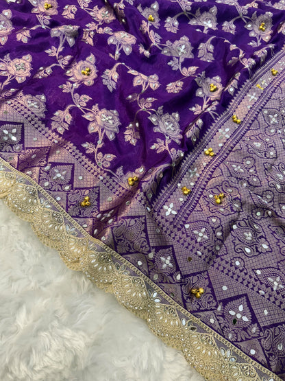 Purple Viral Ghungroo Saree – Banarasi Warm Silk | Thesareeghar