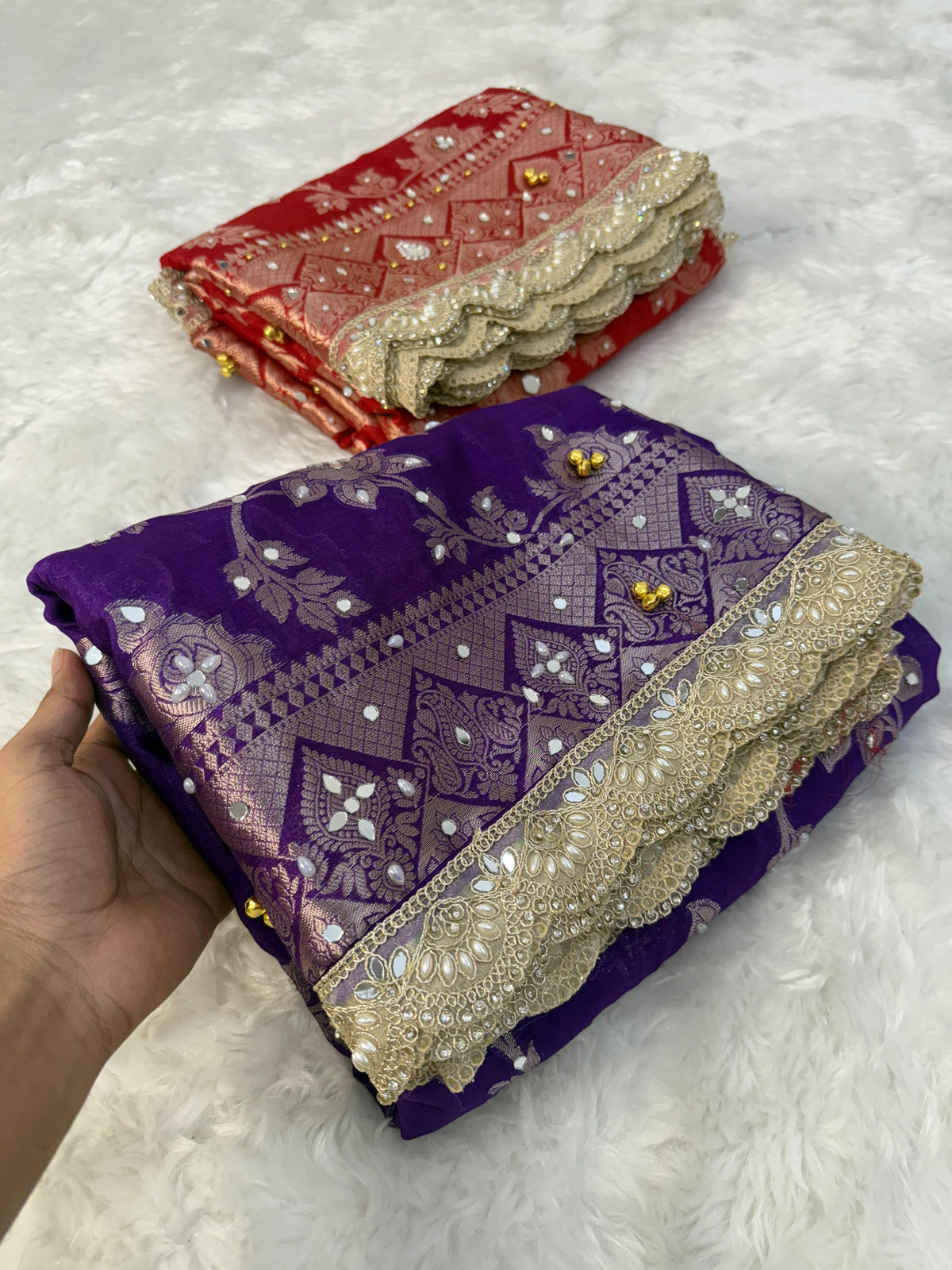 Purple Viral Ghungroo Saree – Banarasi Warm Silk | Thesareeghar
