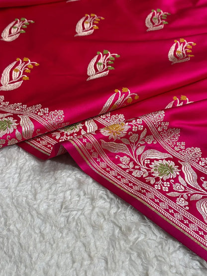 Rani Pink Mashru Katan Silk Saree