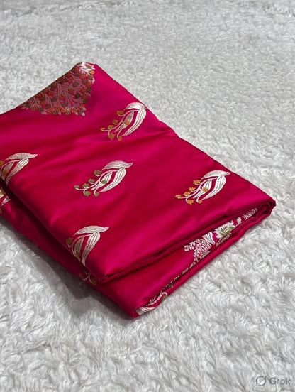 Rani Pink Mashru Katan Silk Saree