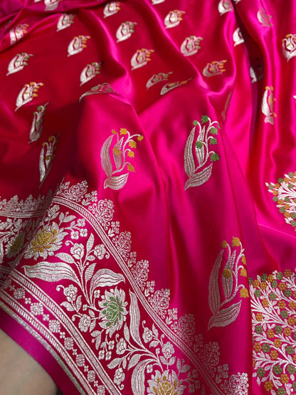 Rani Pink Mashru Katan Silk Saree