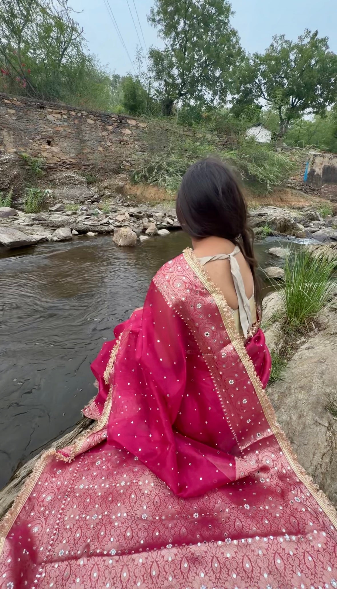 Rani Pink Banarasi Soft Tissue Silk Saree