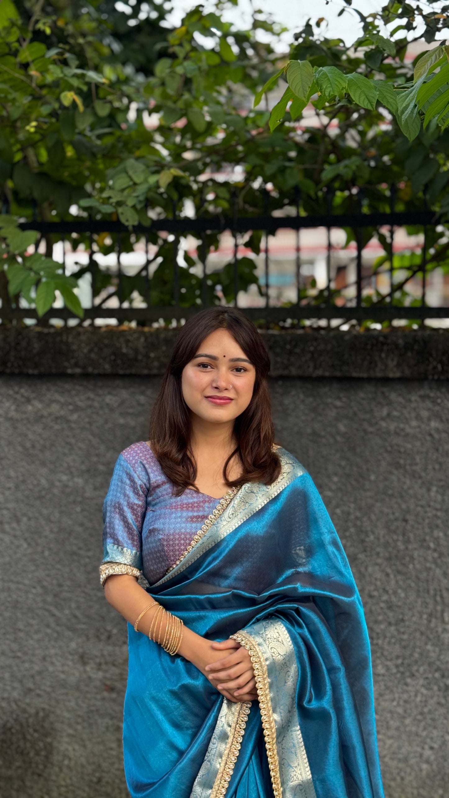 Peacock Teal Banarasi Soft Tissue Pashmina Silk Saree
