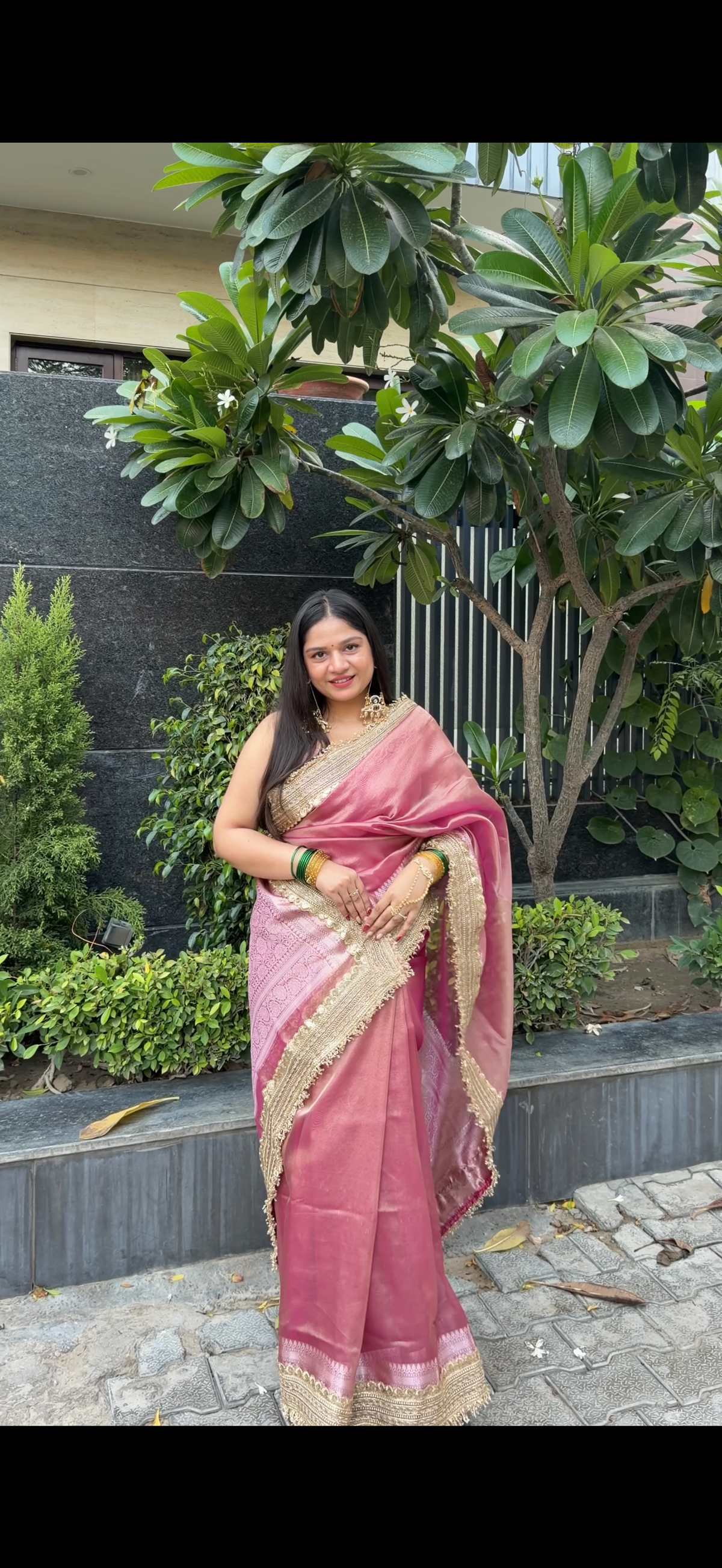 Pink Banarasi Soft Tissue Silk Saree