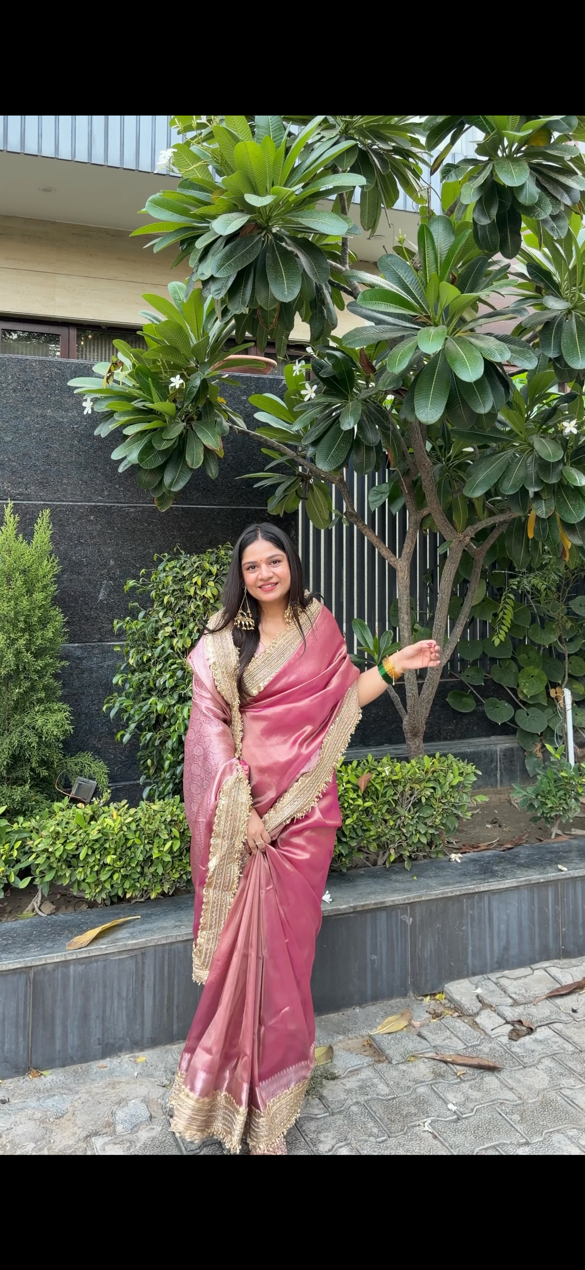 Pink Banarasi Soft Tissue Silk Saree