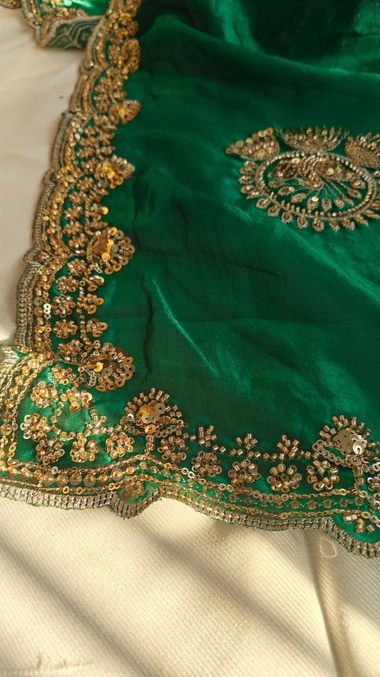 Royal Panna, Rendered in Satin Silk