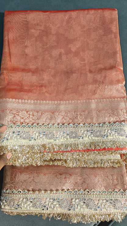 Sindoor Red Soft Tissue Silk Saree