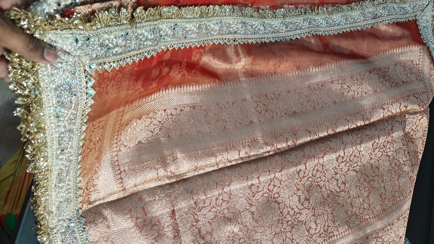 Sindoor Red Soft Tissue Silk Saree
