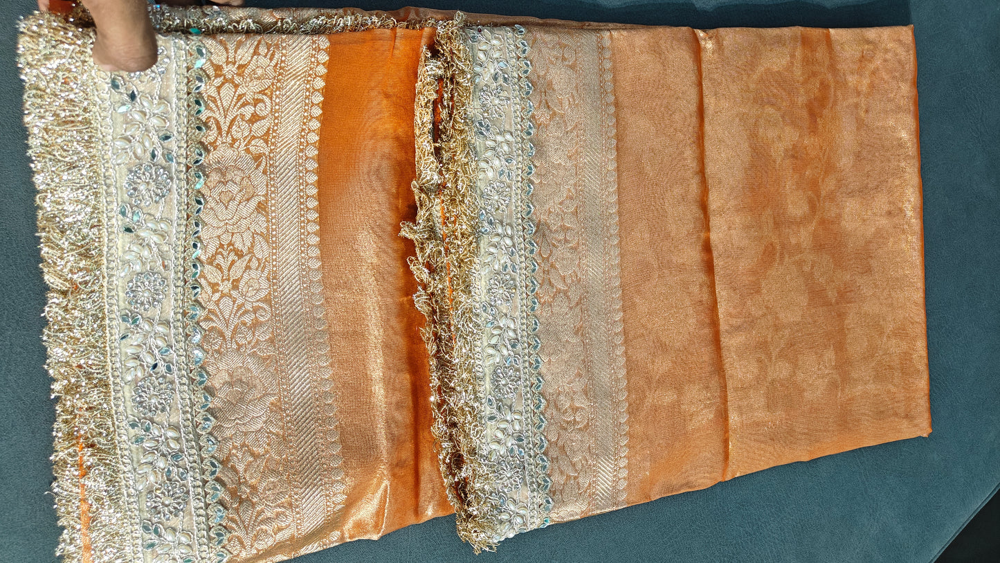 Kesari Gold soft tissue silk saree