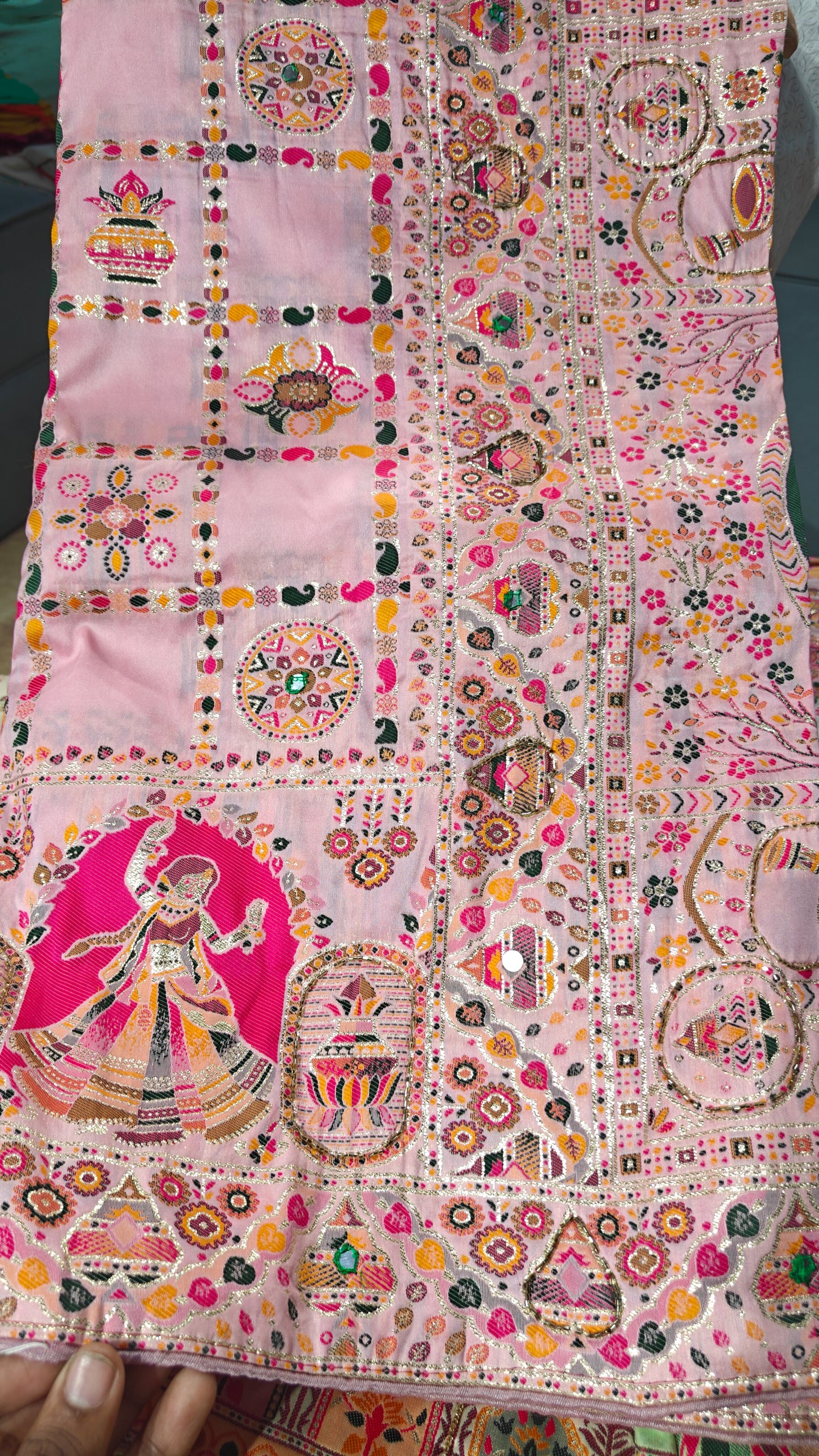 Pastel Pink Rajrang Pashmina Silk Saree