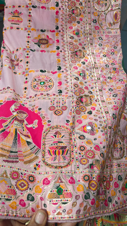 Pastel Pink Rajrang Pashmina Silk Saree