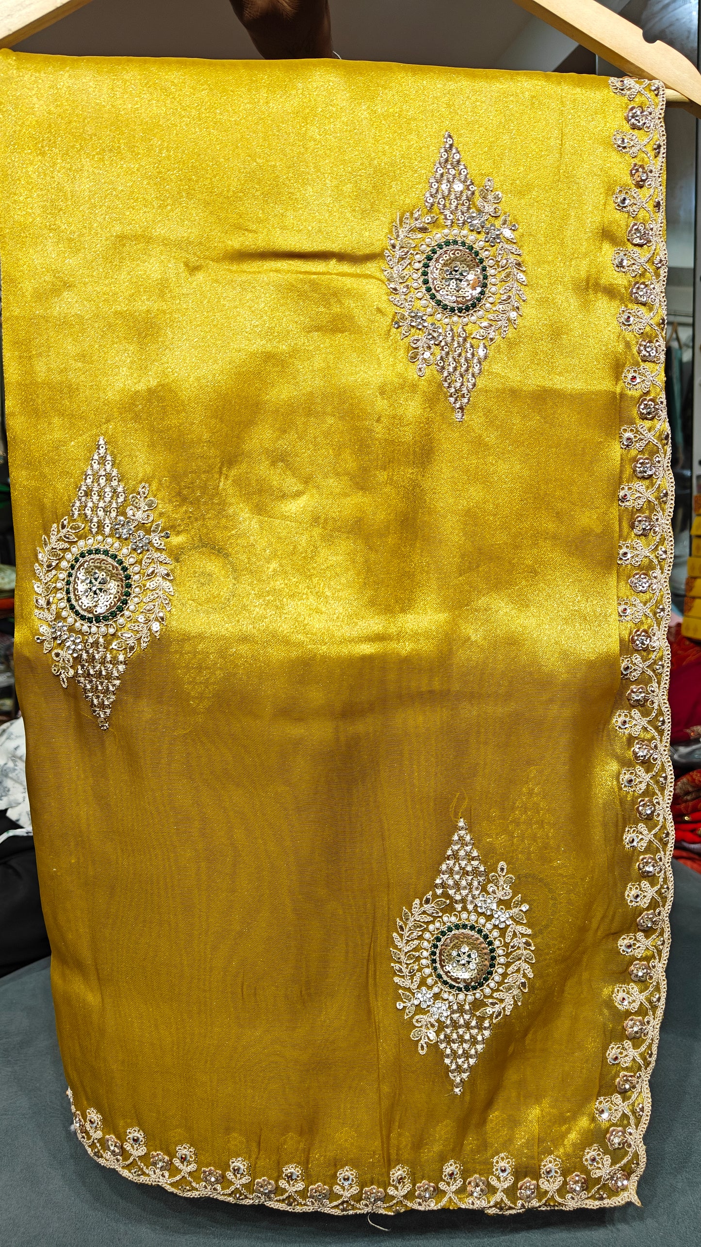 Golden Yellow Soft Organza Saree