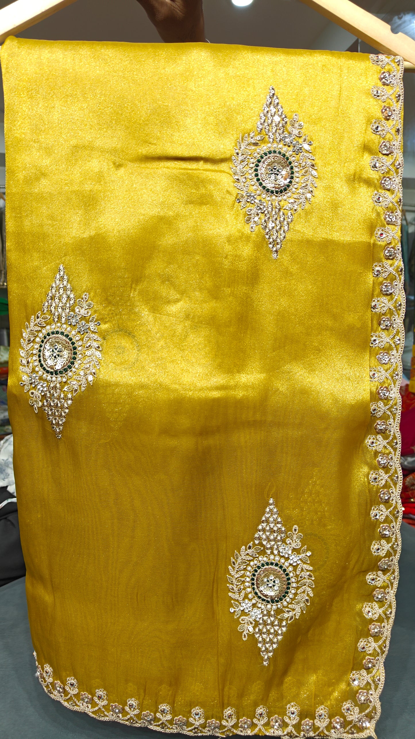 Golden Yellow Soft Organza Saree