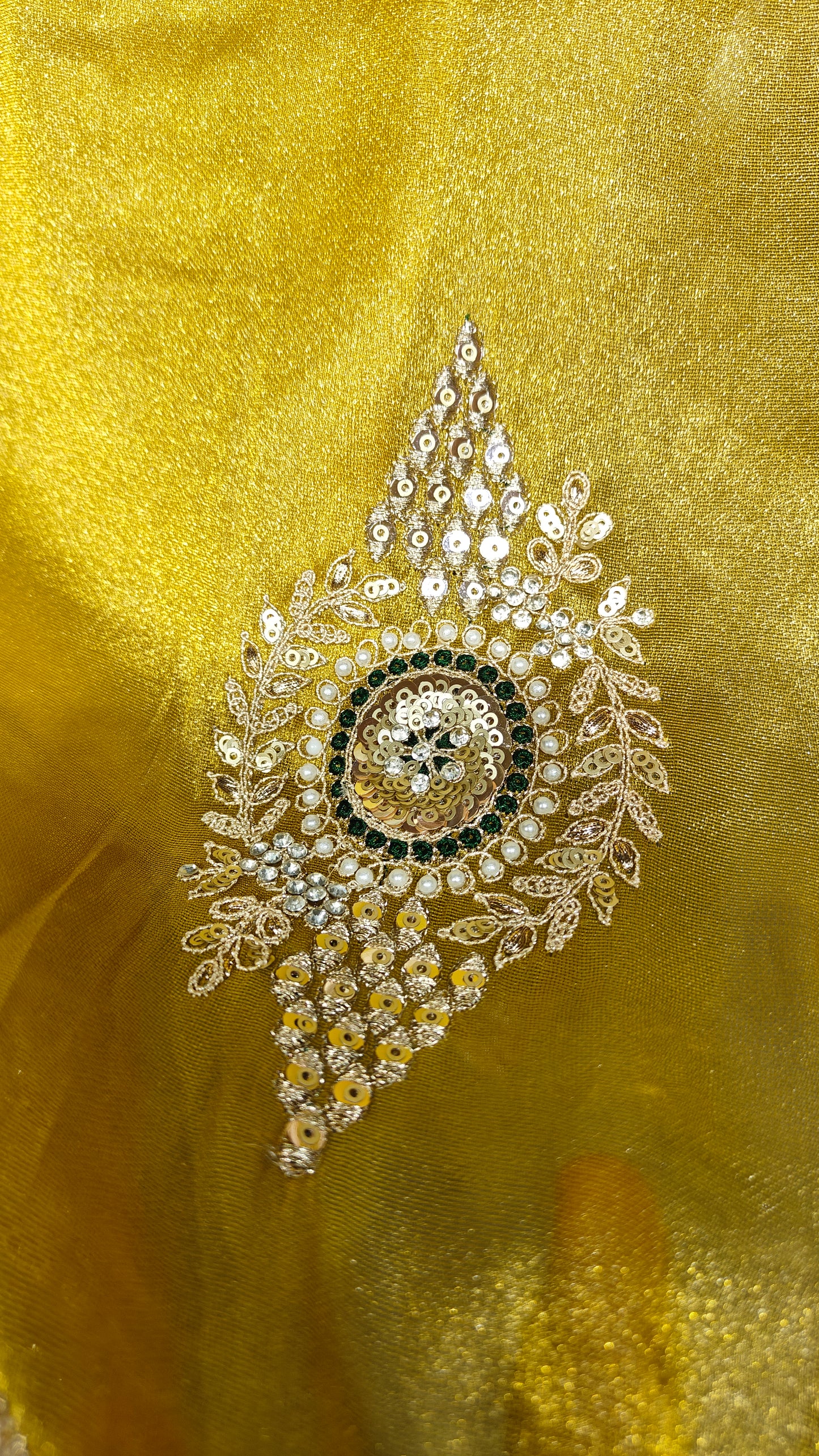 Golden Yellow Soft Organza Saree