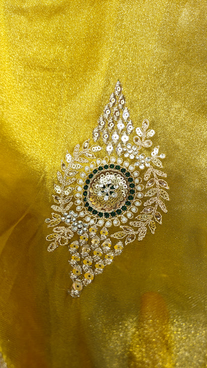 Golden Yellow Soft Organza Saree