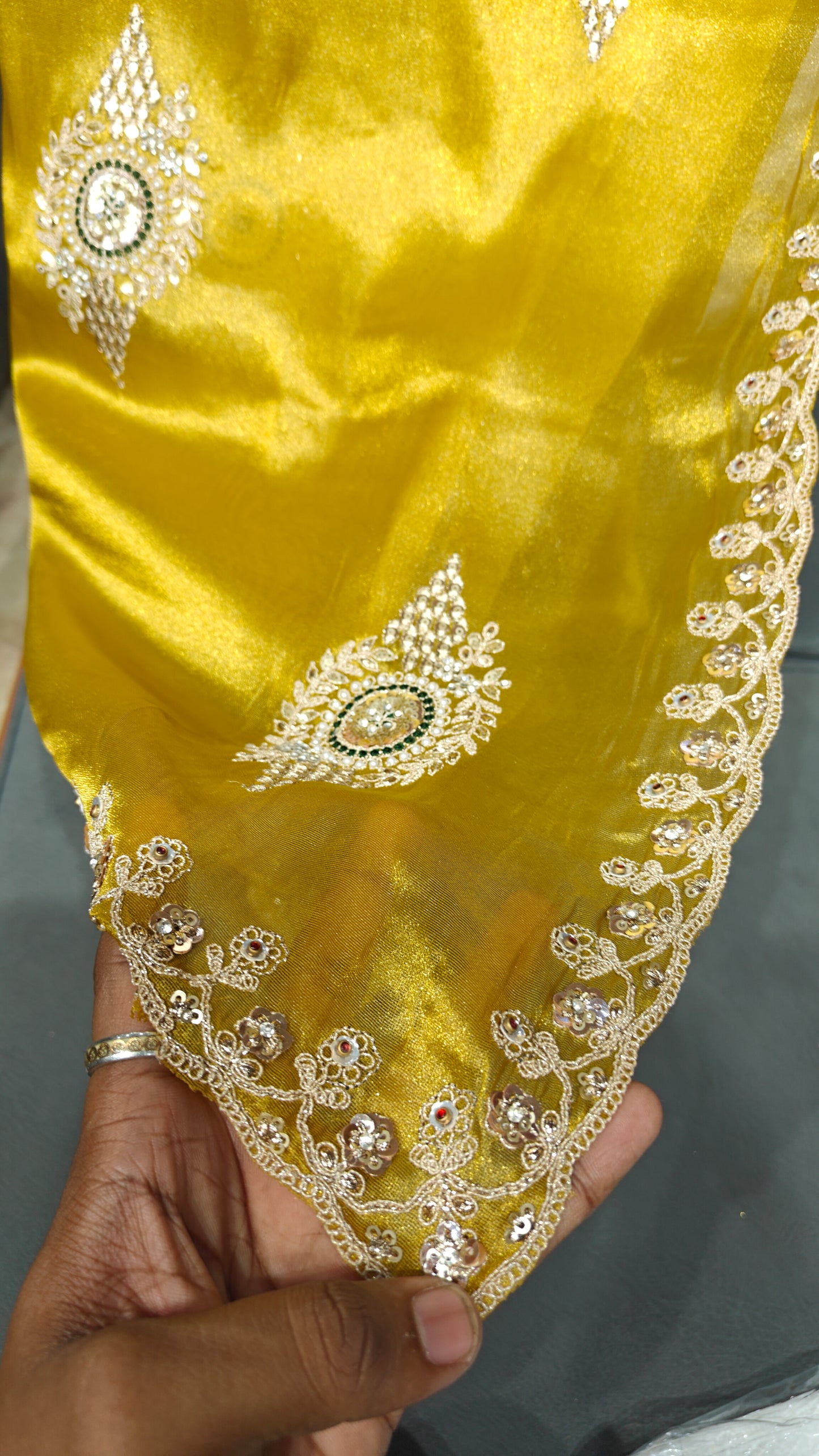 Golden Yellow Soft Organza Saree