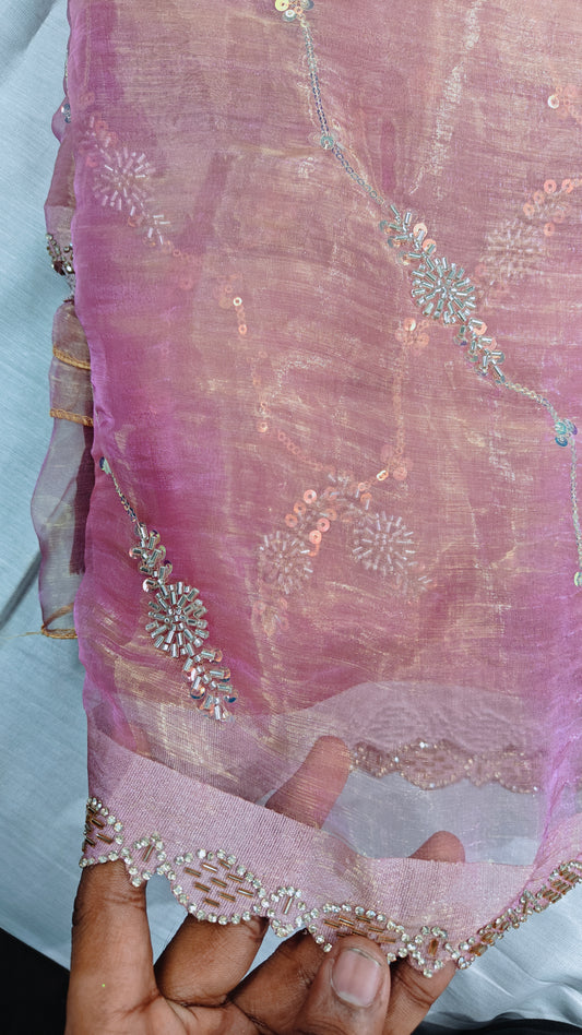 Dusty Rose Pink Soft Saree