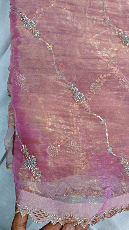 Dusty Rose Pink Soft Saree